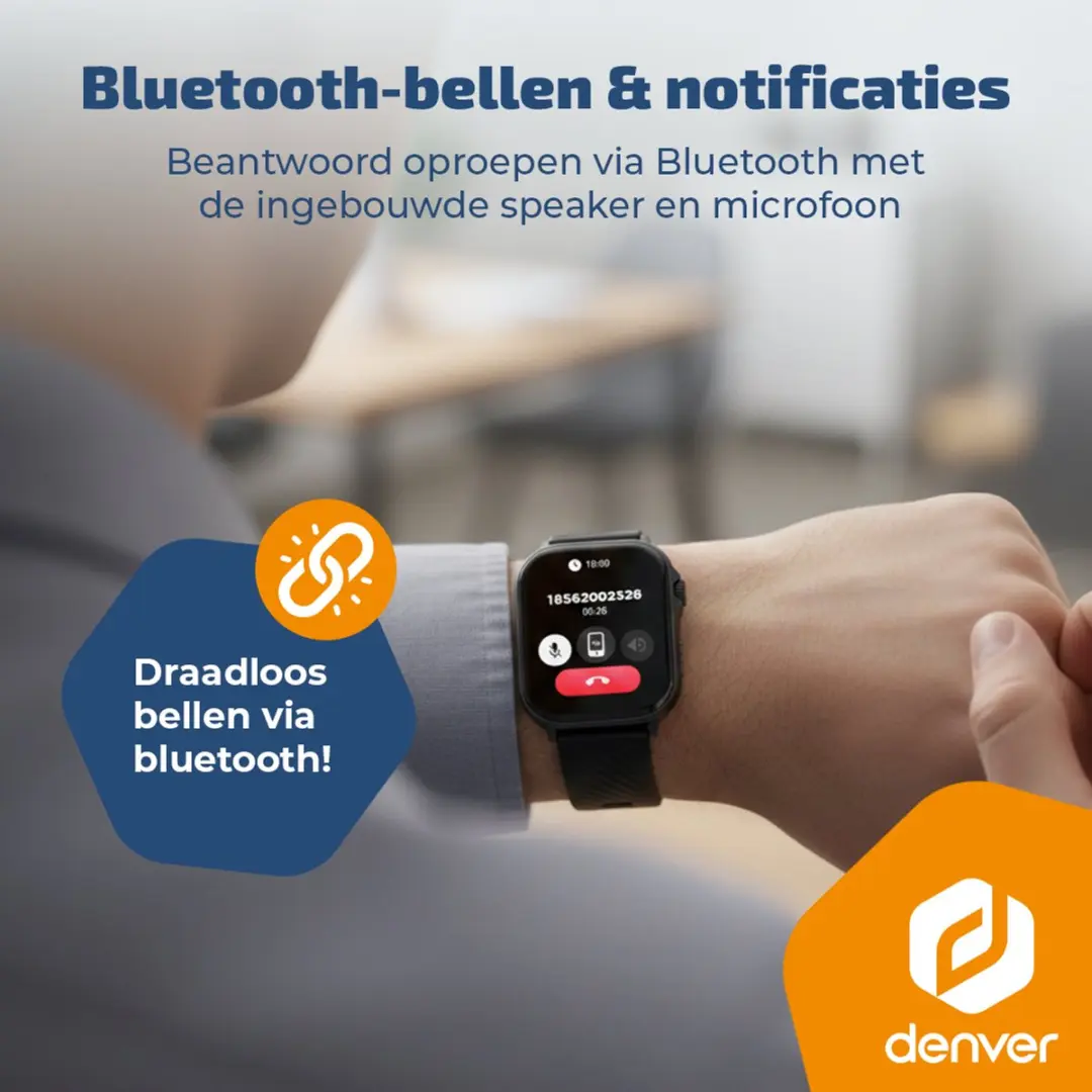 Denver SWG159 Smartwatch - 100 Sportmodi - 1.83" AMOLED - Zwart