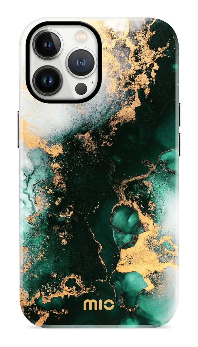 Mio MagSafe iPhone 13 Pro Hoesje - Green Marble