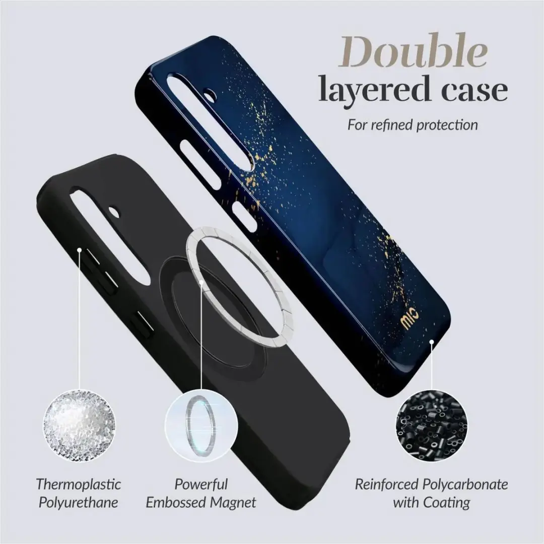 Mio Hoesje Galaxy A26 Midnight Sparkle - MagSafe - Blauw