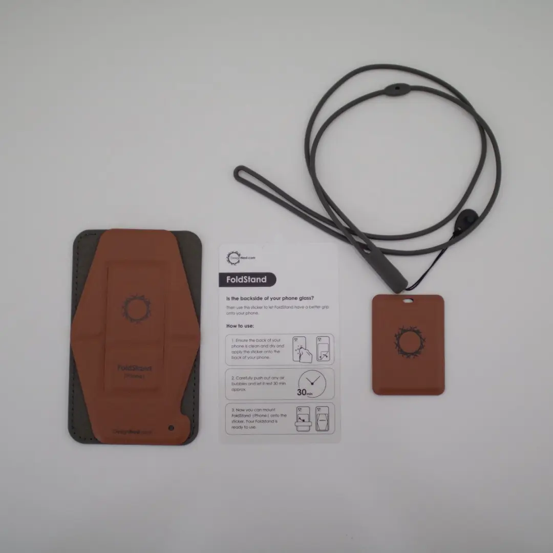 Allocacoc DesignNest FoldStand Telefoonstandaard - Leer Bruin