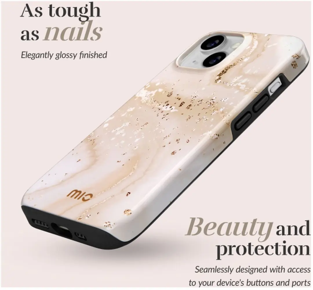 Mio iPhone 17 Hoesje Gold Marble - MagSafe
