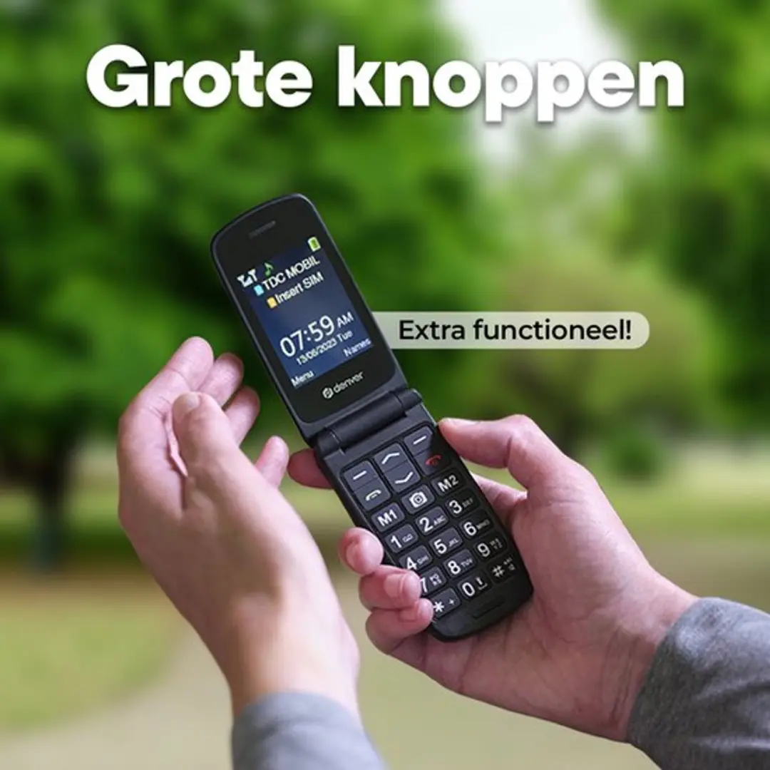 Denver BAS24600L Seniorentelefoon - Klapmodel - Zwart
