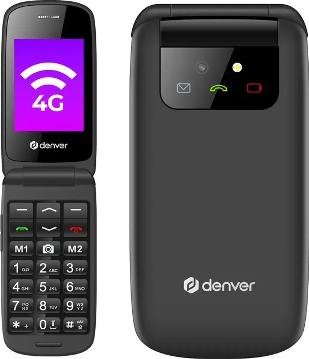 Denver BAS24600L Seniorentelefoon - Klapmodel - Zwart