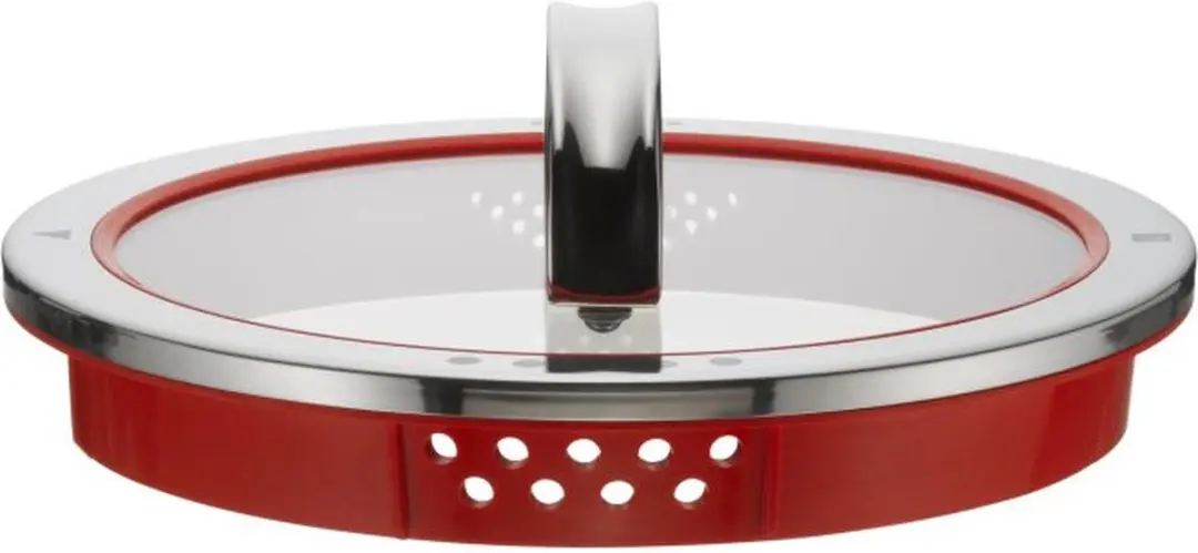 WMF Function 4 Glasdeksel 20cm - Rood/Roestvrijstaal - afbeelding 2 van 3