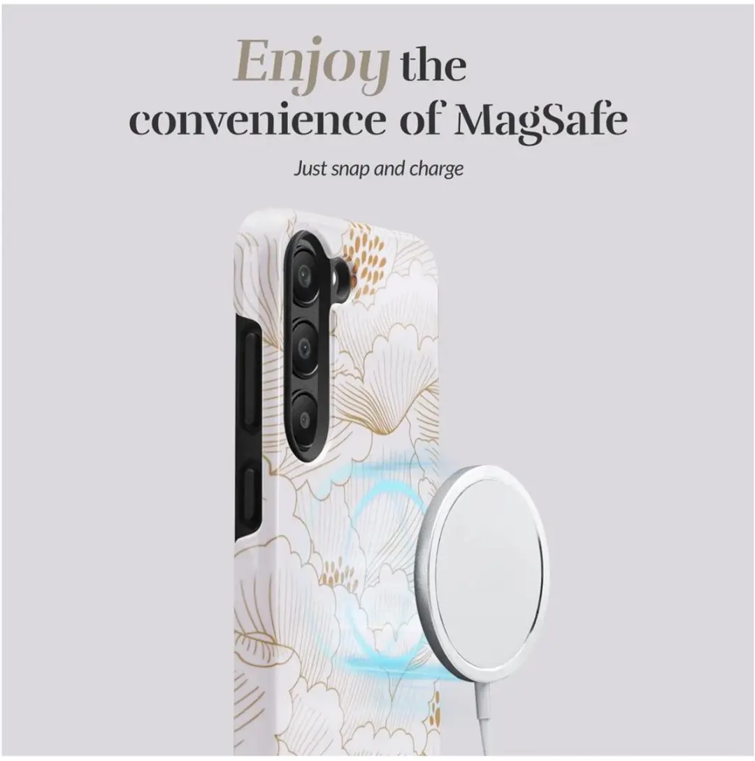 Mio MagSafe Samsung Galaxy S24 Hoesje Wit Goud - MIOWRS245G