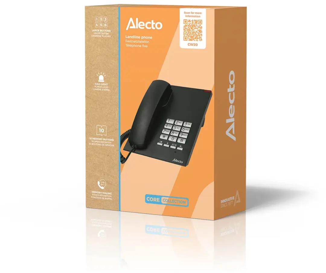 Alecto CW20 Bureautelefoon - 10 Sneltoetsen - Zwart - afbeelding 6 van 6
