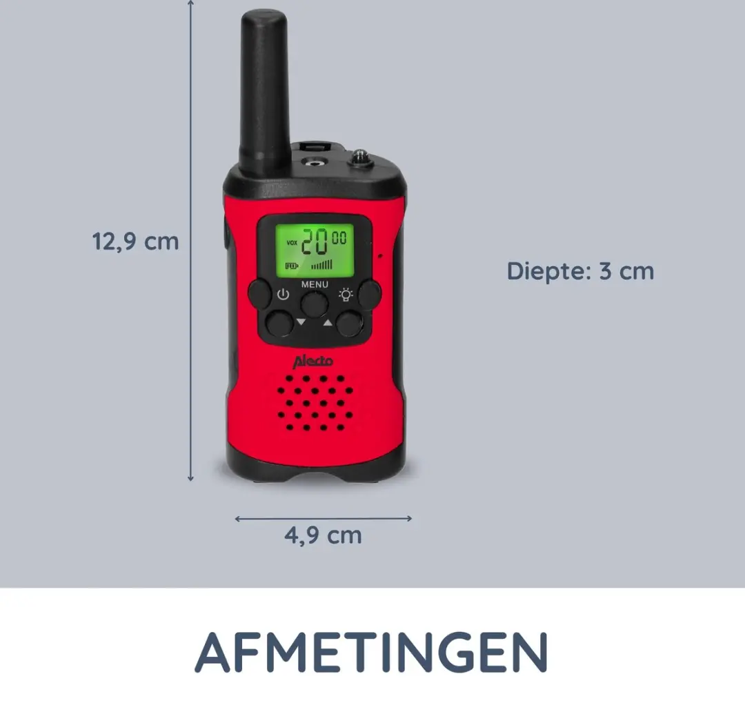 Alecto FR115RD Walkie Talkie Set - 2 Stuks Rood