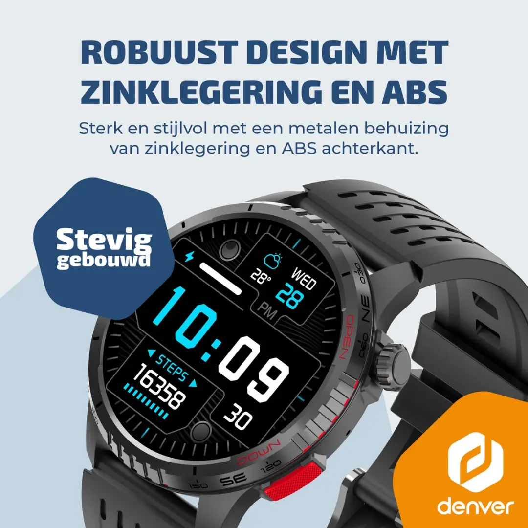 Denver SWG345 Smartwatch - AMOLED 1.83" - 100 Sportmodi - Zwart