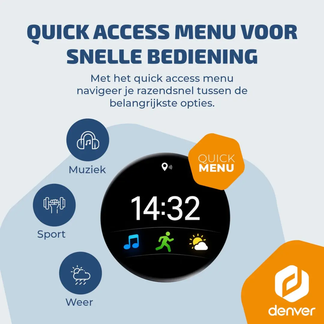 Denver SWG345 Smartwatch - AMOLED 1.83" - 100 Sportmodi - Zwart