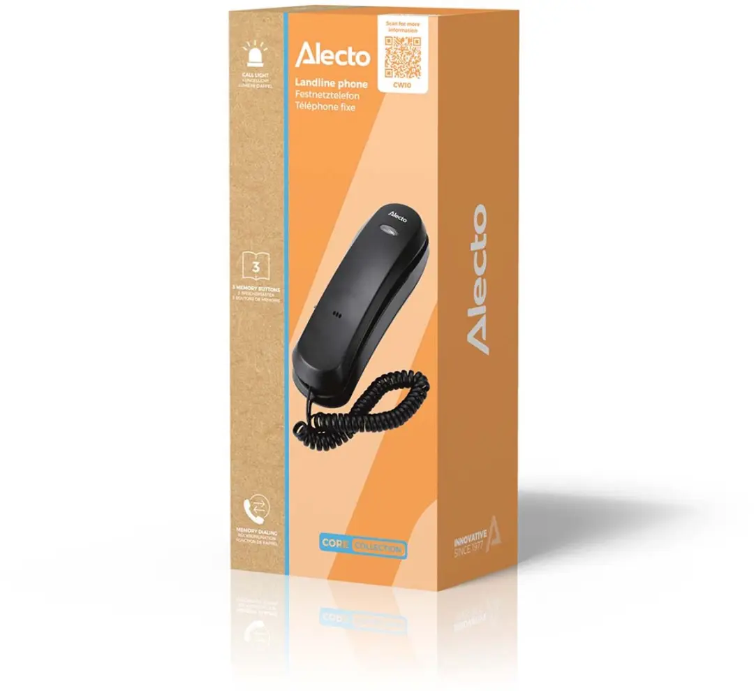 Alecto CW10 Bedrade Huistelefoon - Zwart
