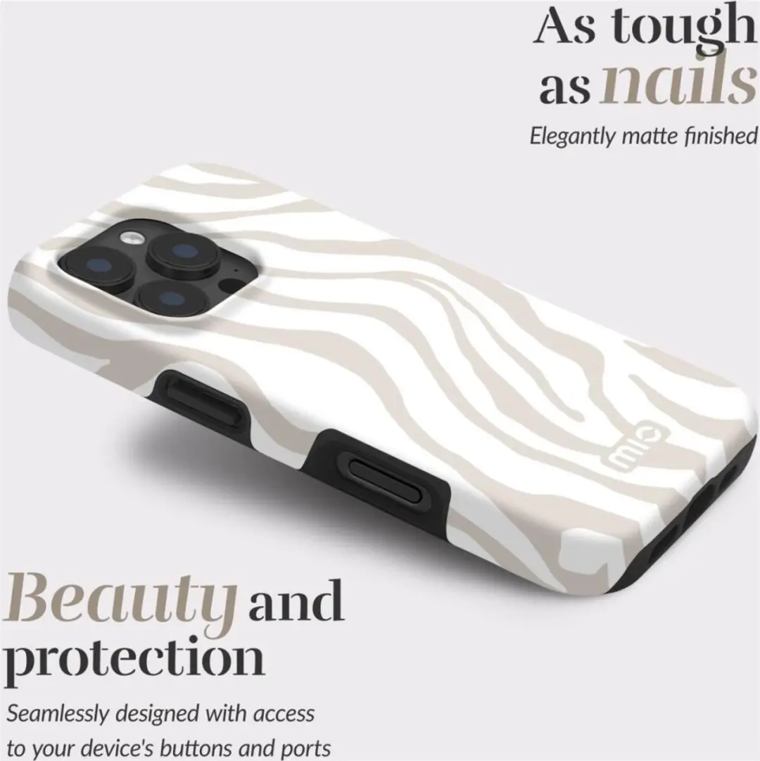 Mio by Mobilize MIOSZIPH15 Hoesje iPhone 15/14/13 - Sandy Zebra
