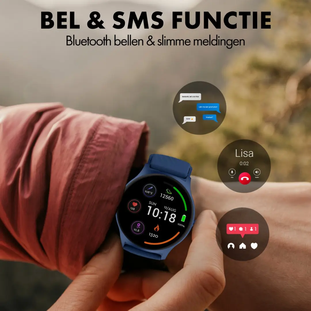 Denver SWC387 Smartwatch - 44mm - Amoled - Blauw