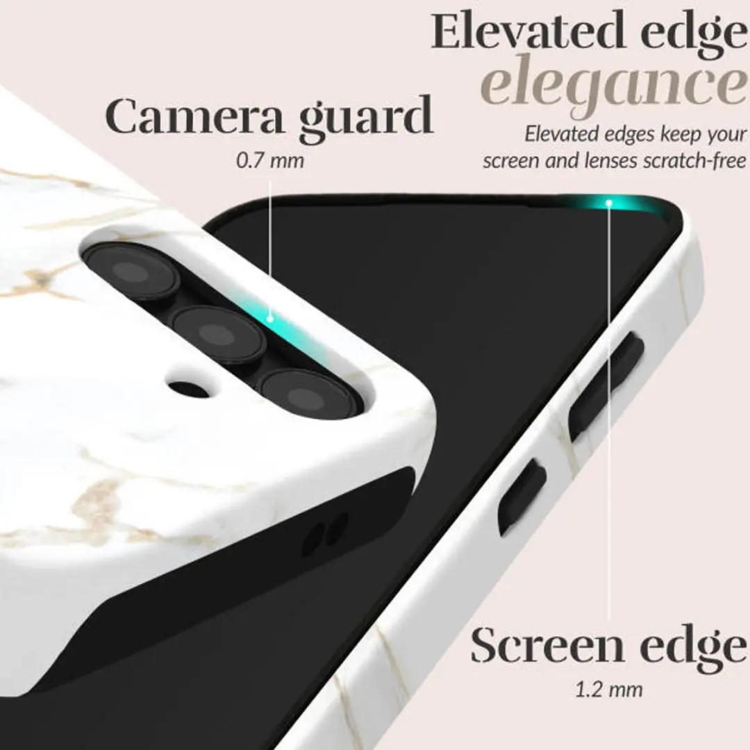 Mio MIOWMS25E5G Hoesje - Samsung Galaxy S25 Edge - MagSafe - Wit Marmer