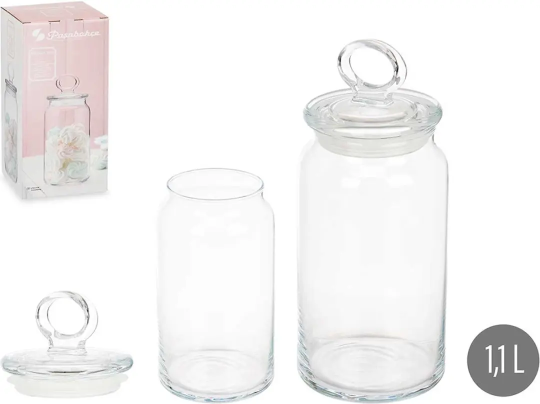 Pasabahce Snoeppot Luchtdicht Glas 1130ml - 2 Stuks