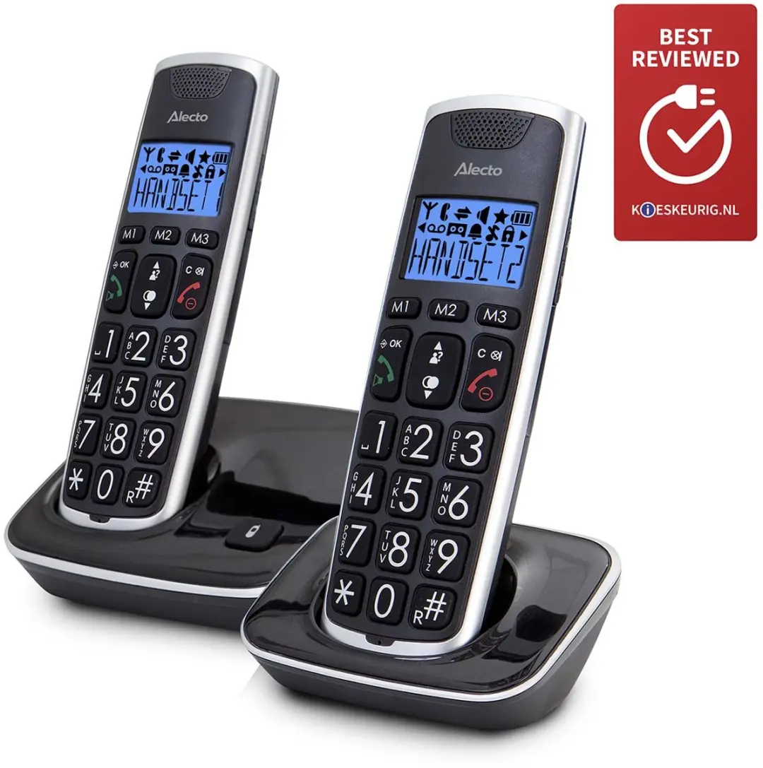 Alecto FX-6000 DUO DECT Telefoon - 2 Stuks - Zwart
