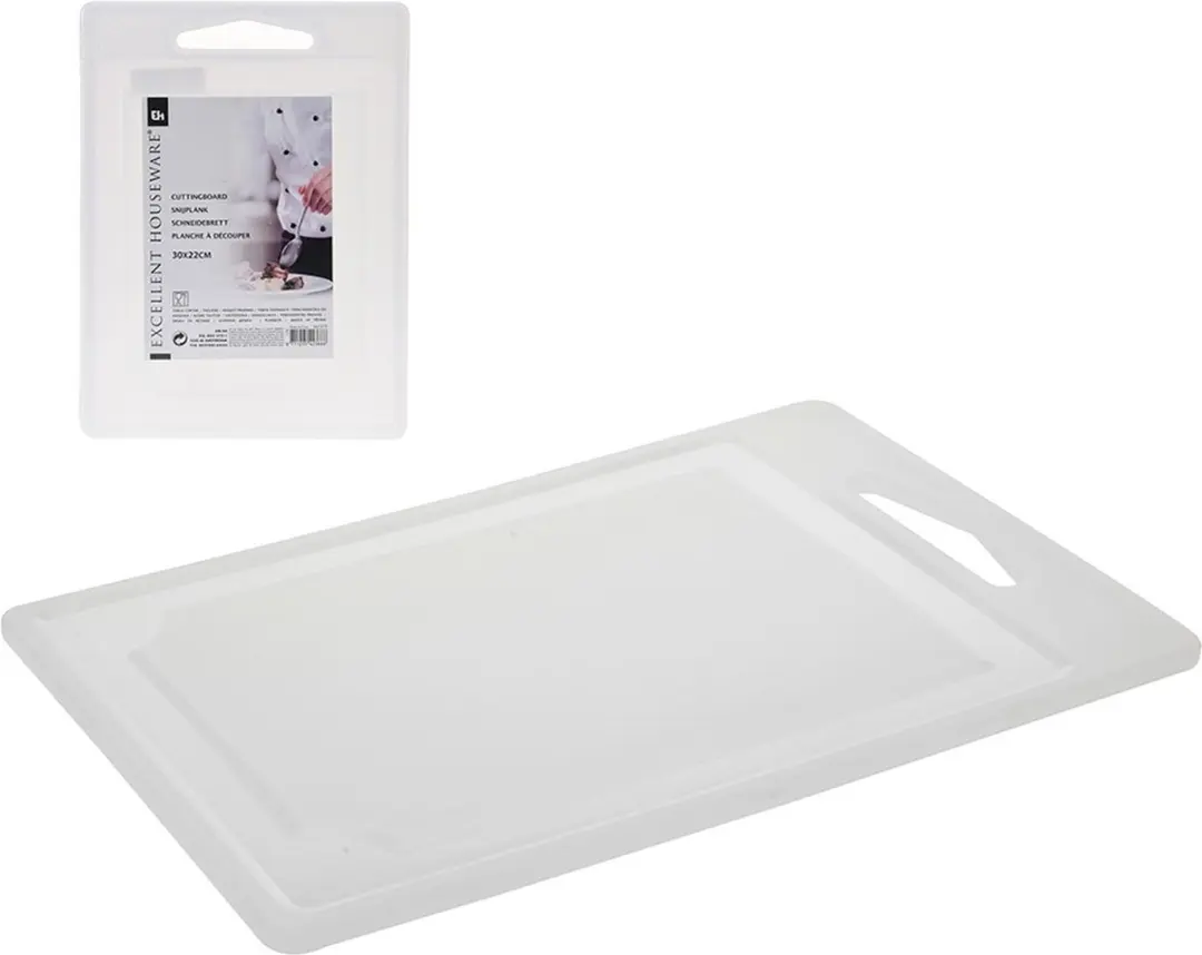 Excellent Houseware Snijplank Kunststof 30x22x9cm - Wit
