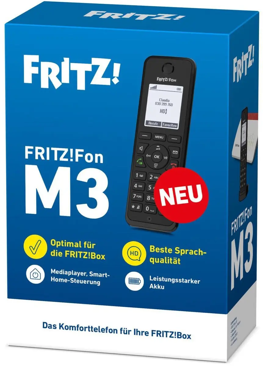 FRITZ! Fon M3 DECT Telefoon - 300 Nummers - Zwart