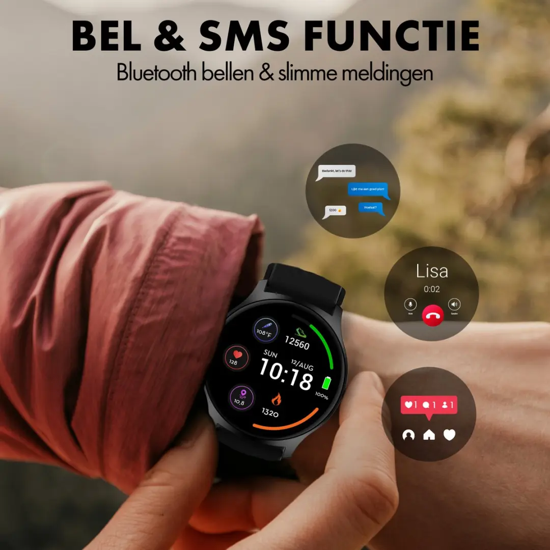 Denver SWC387 Smartwatch - 44mm - Roze