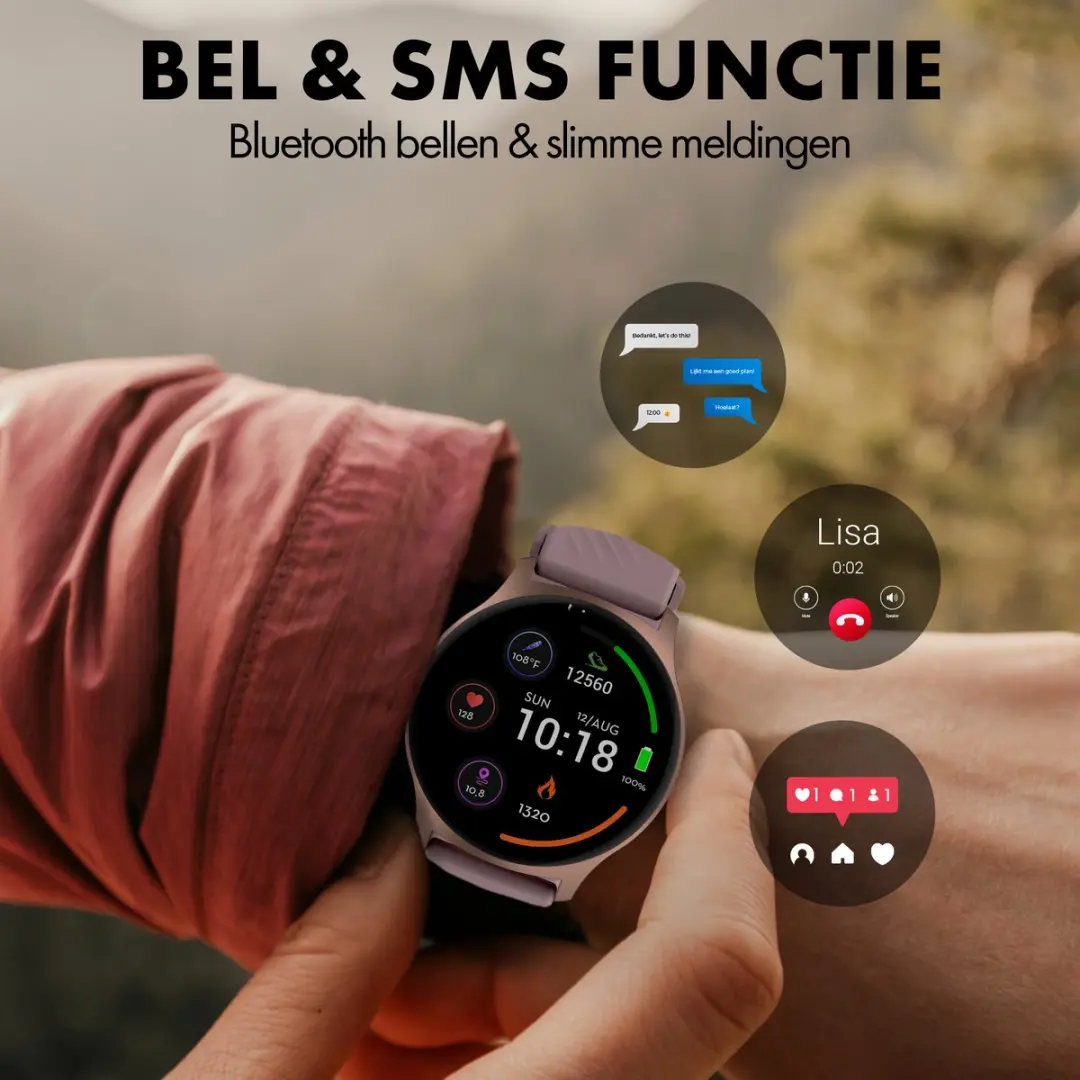 Denver SWC387 Smartwatch - 44mm - Roze