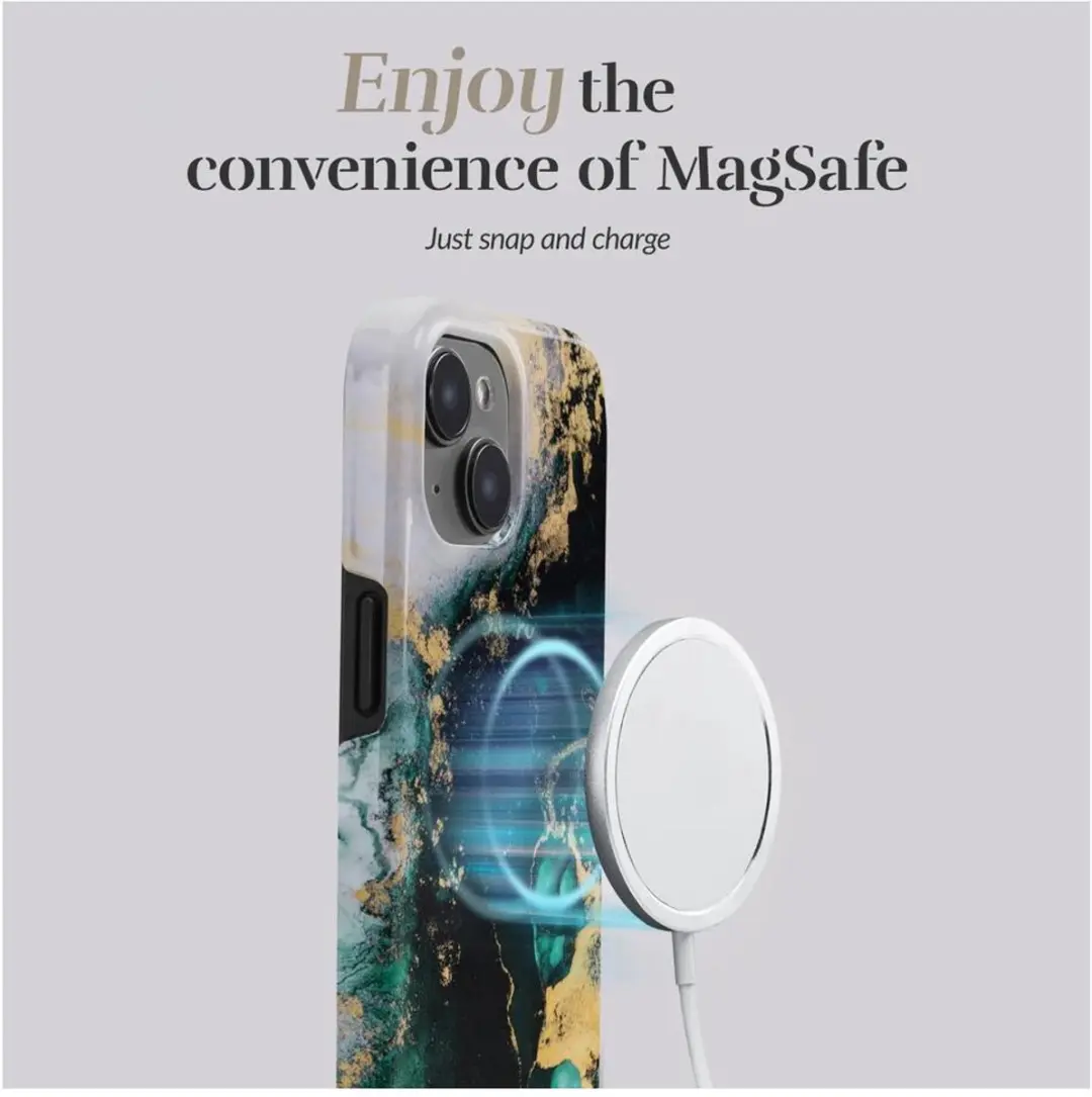 Mio MagSafe iPhone 15 Pro Max Hoesje - Green Marble