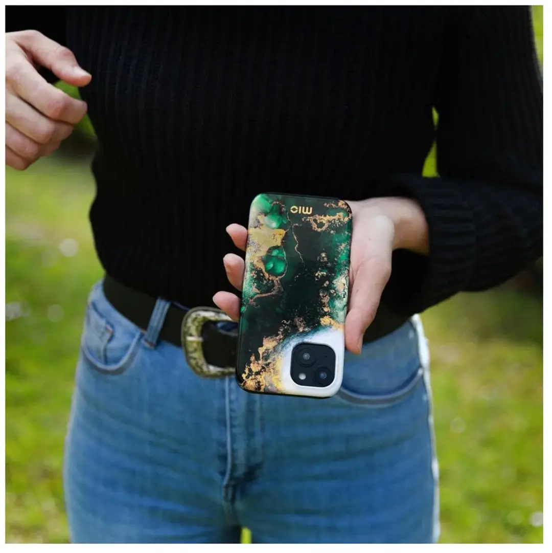 Mio MagSafe iPhone 15 Pro Max Hoesje - Green Marble