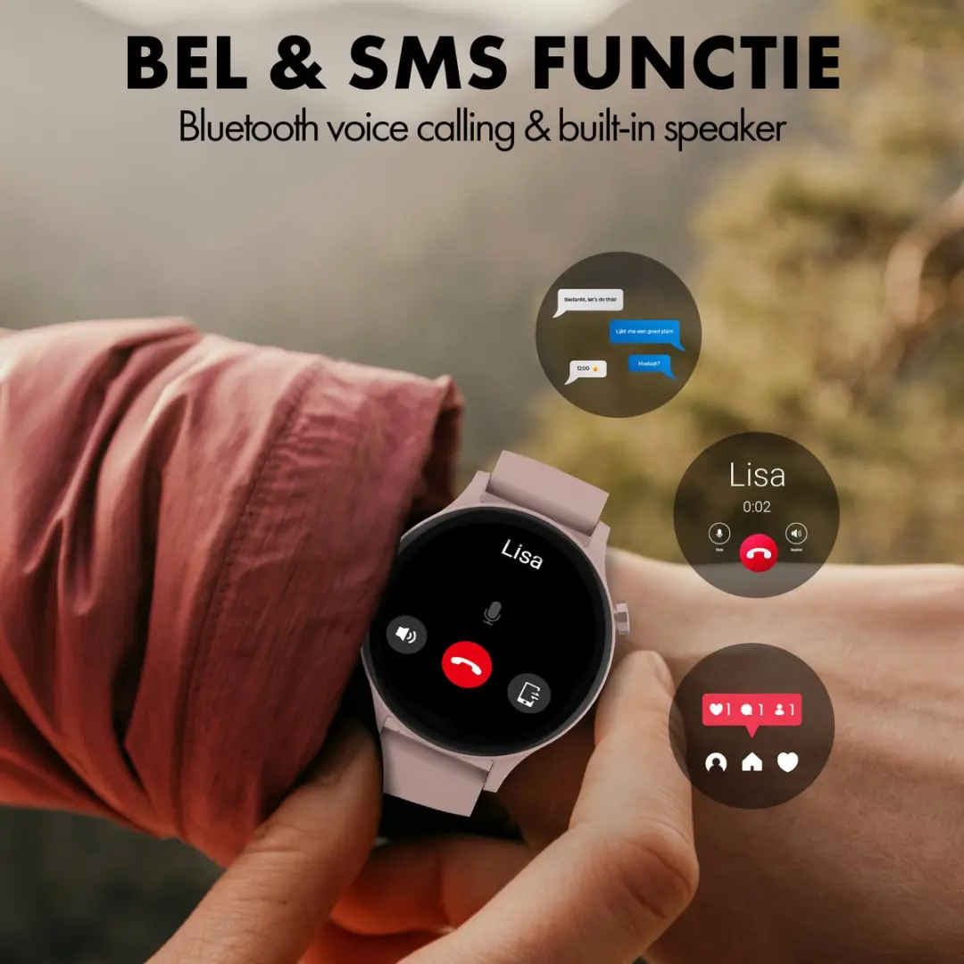 Denver SWC338RO Smartwatch - 44mm - Roze