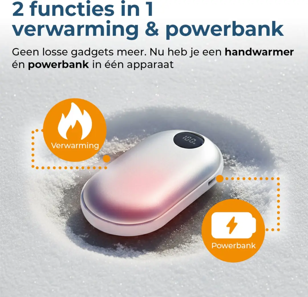 Denver PBH4003S Powerbank 4000mAh - Handwarmer - Zilver