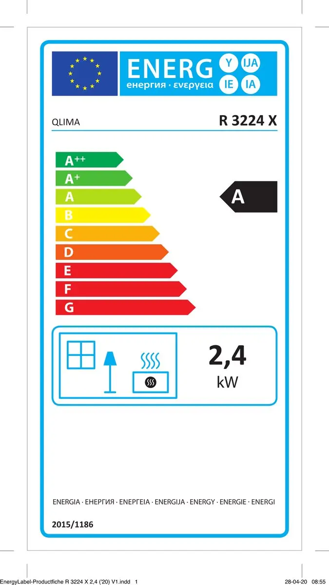 Qlima R 3224 X Petroleumkachel 2400W - Zwart