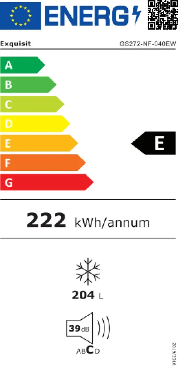Exquisit GS272-NF-040EW Kastvriezer - 204L - Wit