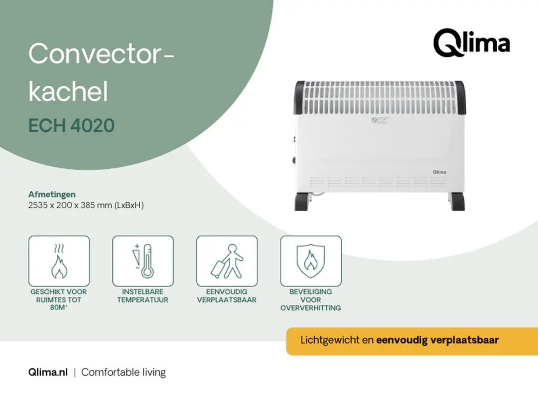 Qlima ECH 4020 Verwarming - 2000W - Wit