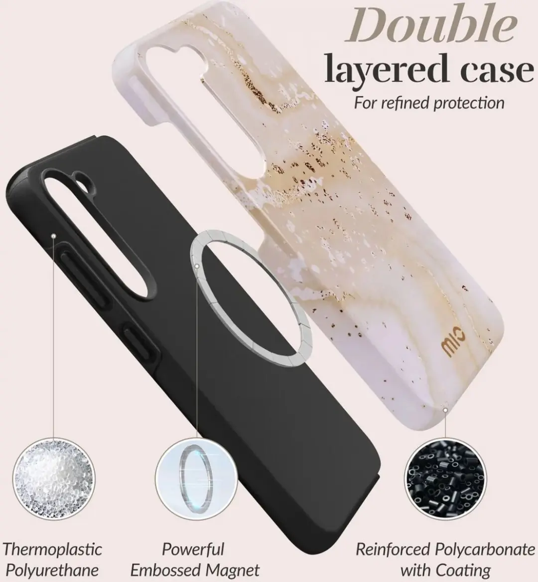 Mio by Mobilize Hoesje MIOGOMS24FE5G - Samsung Galaxy S24 FE - Goud Marble