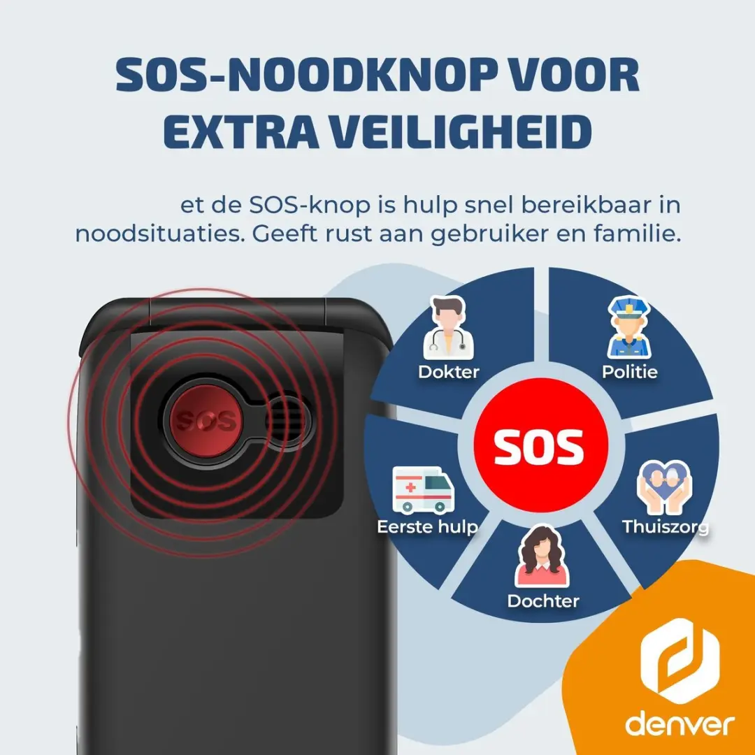Denver Senioren Telefoon BAS24800L - Grote Toetsen - 2.4" - Zwart