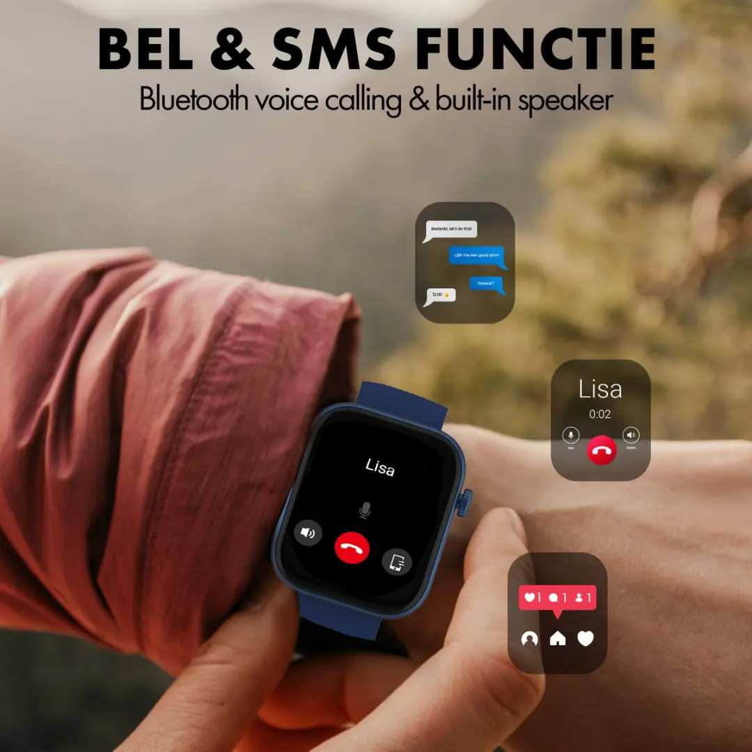 Denver SWC185BU Smartwatch - 1.85" AMOLED - Blauw
