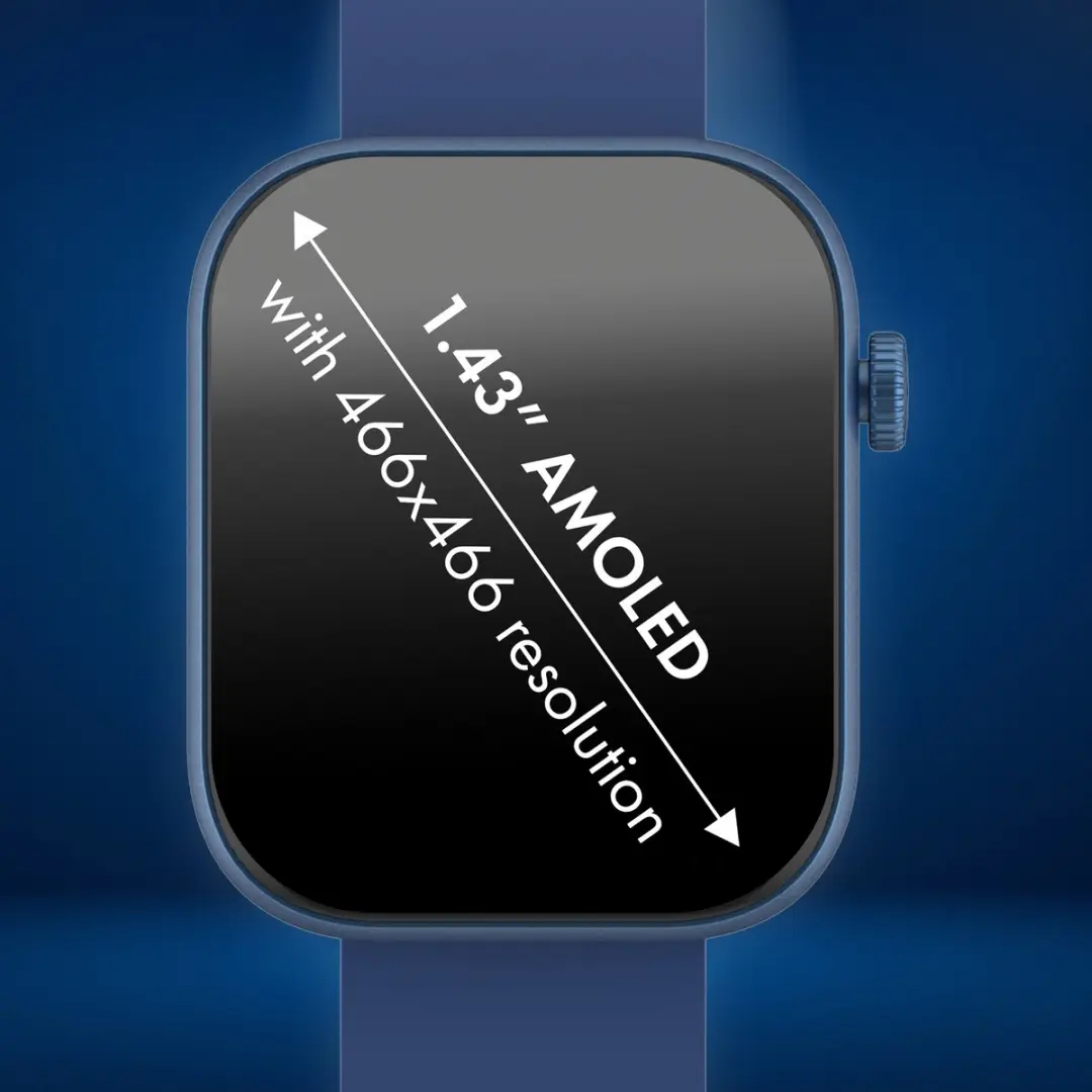 Denver SWC185BU Smartwatch - 1.85" AMOLED - Blauw
