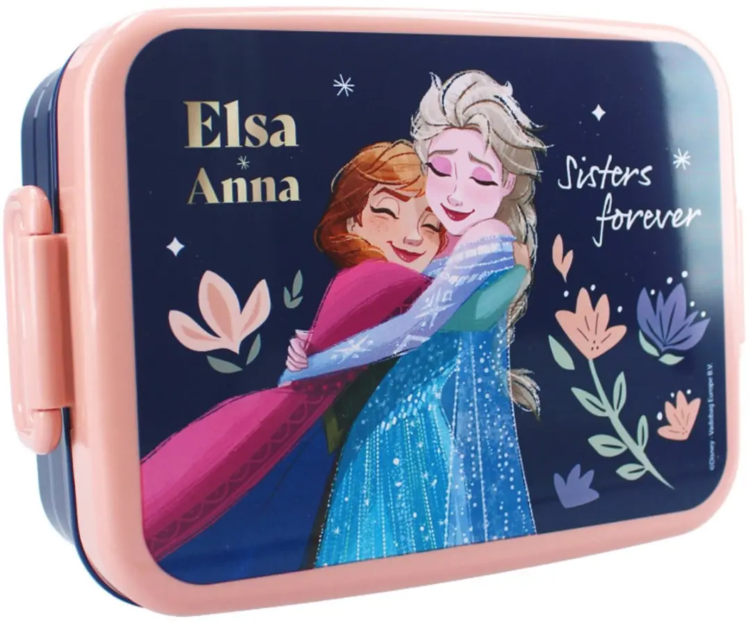 Disney Frozen Lunchset - Lunchbox & Drinkfles 0.4L - Roze/Blauw