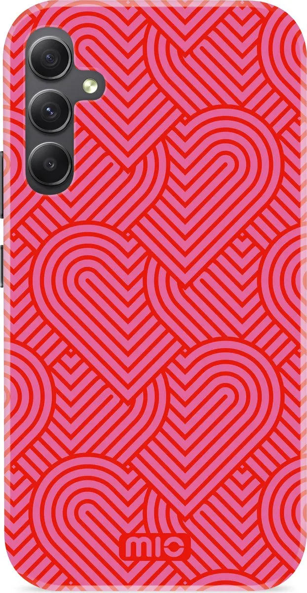 Mio MagSafe Hoesje Samsung Galaxy A34 - Rood/Roze/Print - MIOPHA345G