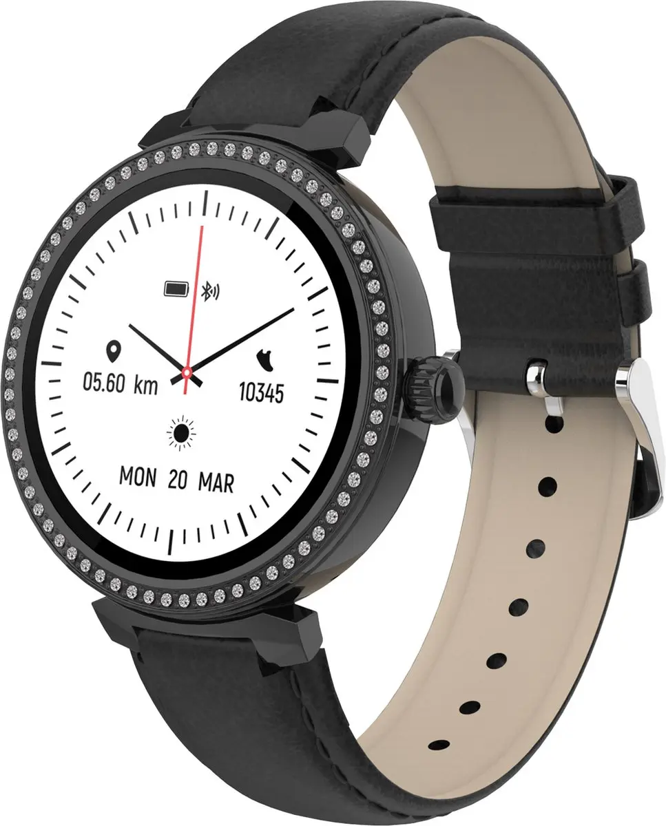 Denver SWC342B Smartwatch Dames - Hartslagmeter & Slaapmonitor - 33mm - Zwart
