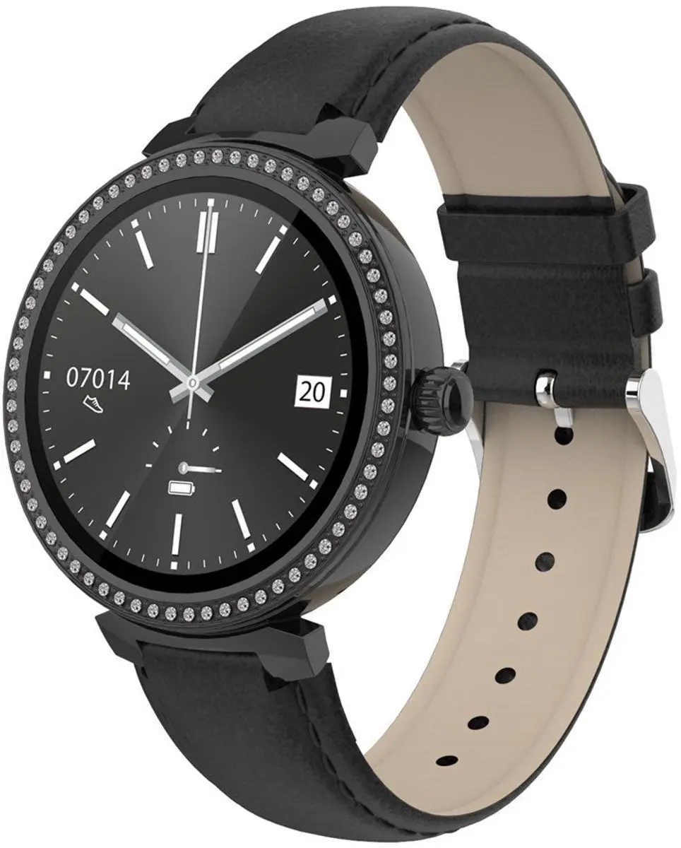 Denver SWC342B Smartwatch Dames - Hartslagmeter & Slaapmonitor - 33mm - Zwart
