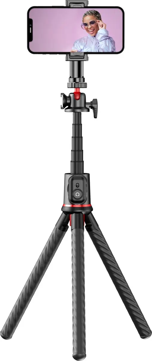 Rollei Monkey Pod Easy Creator - Smartphonehouder 2kg - Zwart/Rood - afbeelding 6 van 6