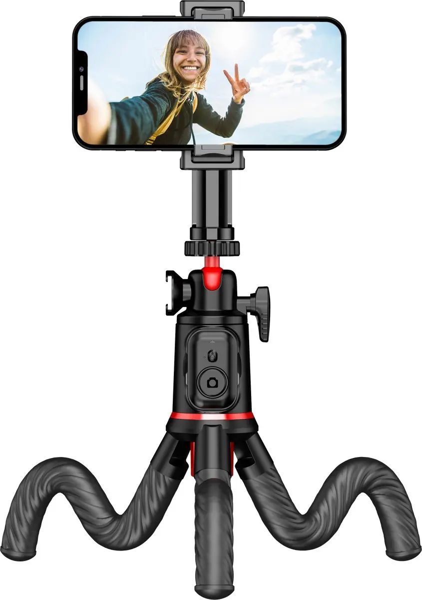 Rollei Monkey Pod Easy Creator - Smartphonehouder 2kg - Zwart/Rood