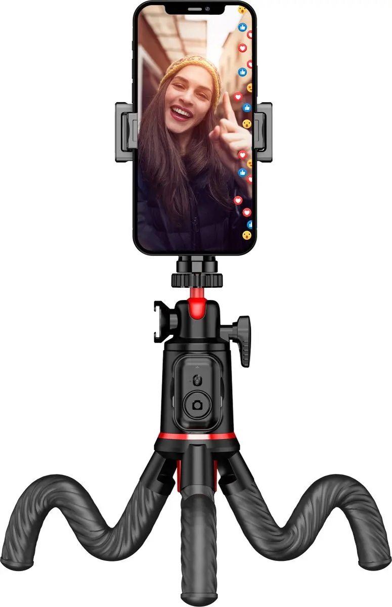Rollei Monkey Pod Easy Creator - Smartphonehouder 2kg - Zwart/Rood