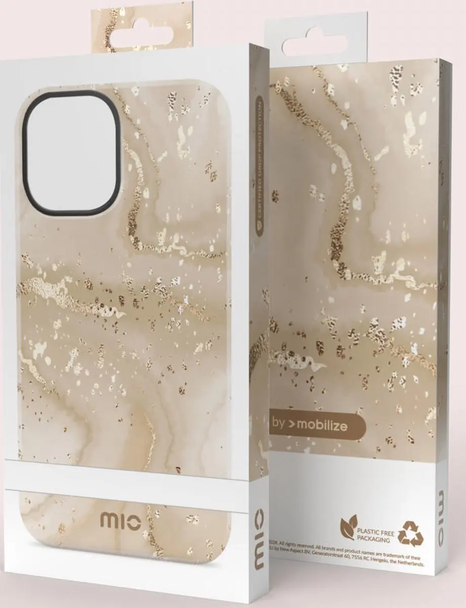 Mio by Mobilize iPhone 16 Pro Max Hoesje - Gold Marble