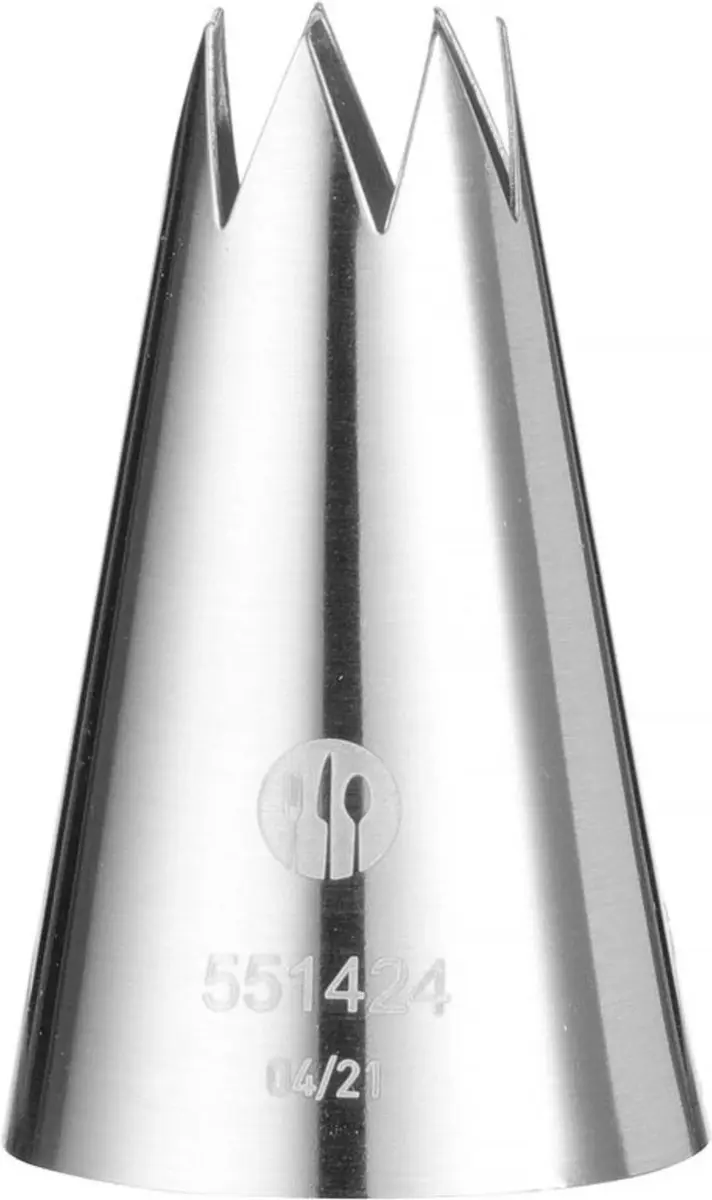 Hendi Gekartelde Spuitmondset RVS - 5 Stuks (6-14mm)