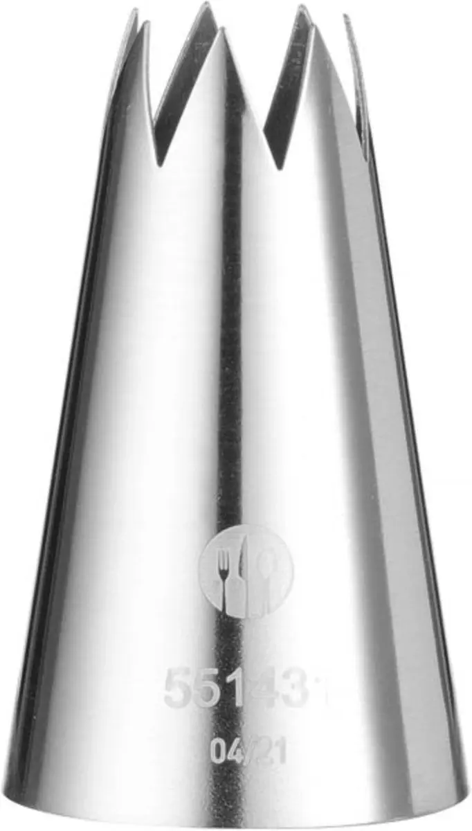 Hendi Gekartelde Spuitmondset RVS - 5 Stuks (6-14mm)