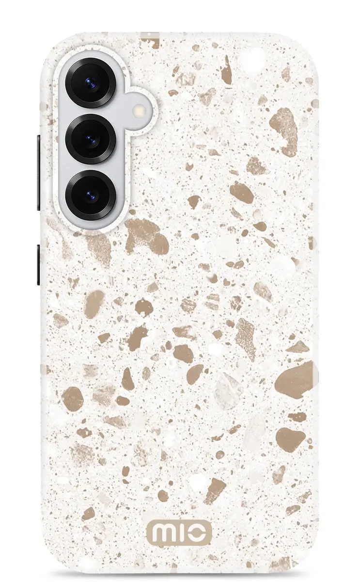Mio by Mobilize S25 Plus Hoesje MIOSTS25P5G - MagSafe - Wit/Beige/Soft Terrazzo
