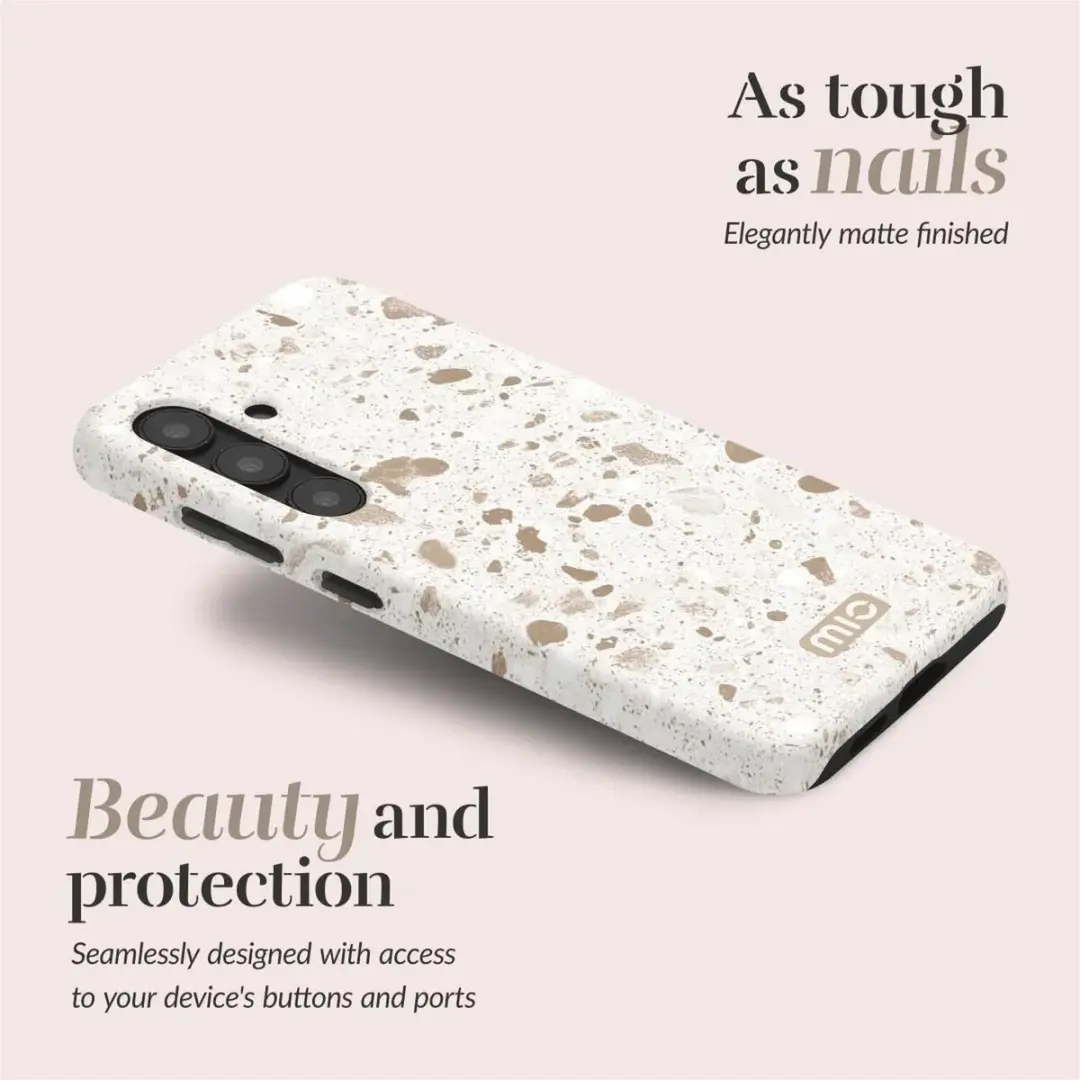 Mio by Mobilize S25 Plus Hoesje MIOSTS25P5G - MagSafe - Wit/Beige/Soft Terrazzo