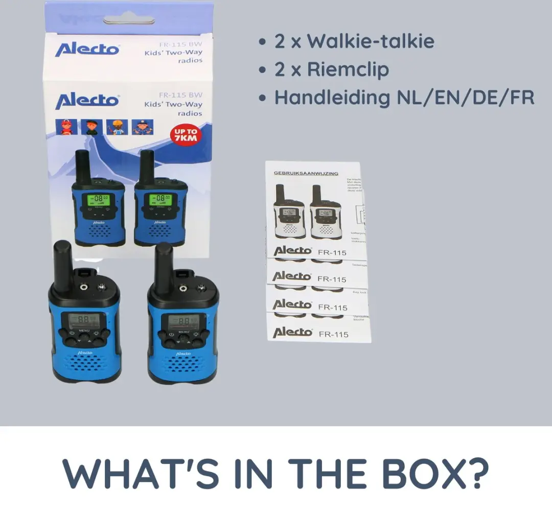 Alecto FR-115BW Walkie Talkie Set - 2 Stuks Blauw