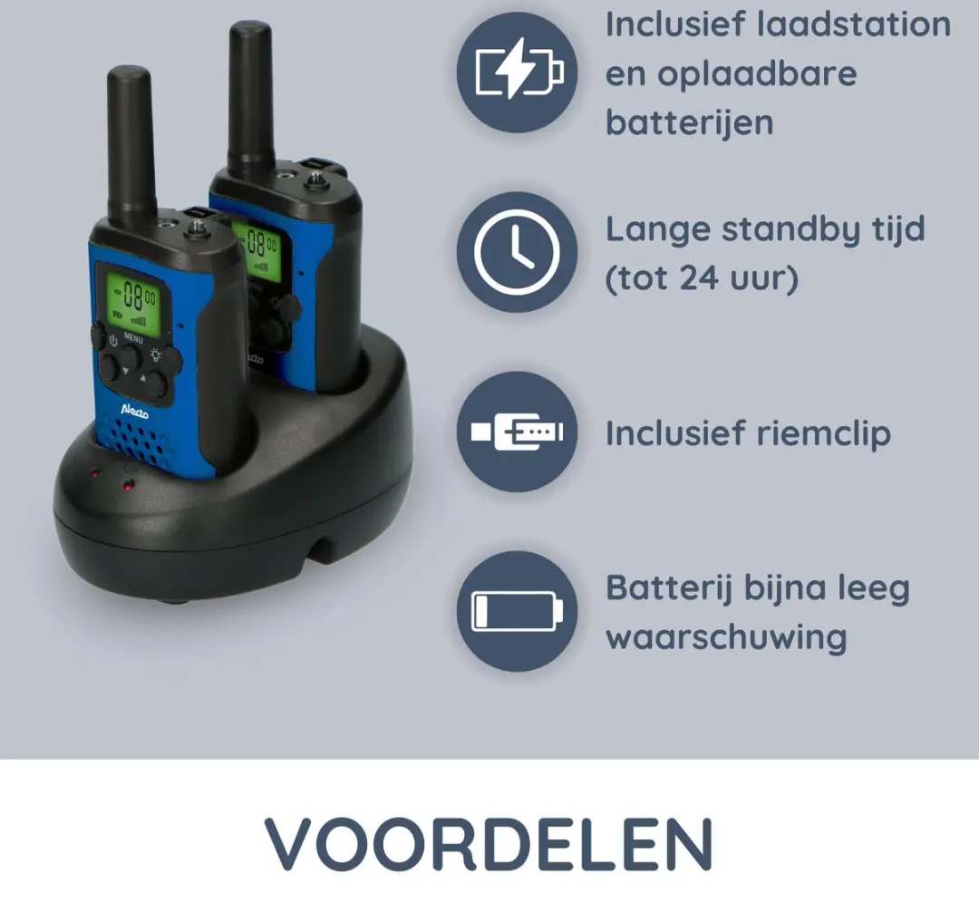 Alecto FR175BW Walkie Talkie Set - 2 Stuks - Blauw-Zwart