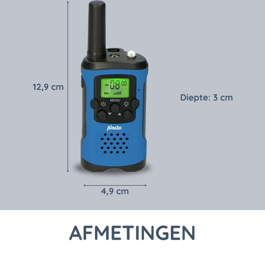 Alecto FR175BW Walkie Talkie Set - 2 Stuks - Blauw-Zwart