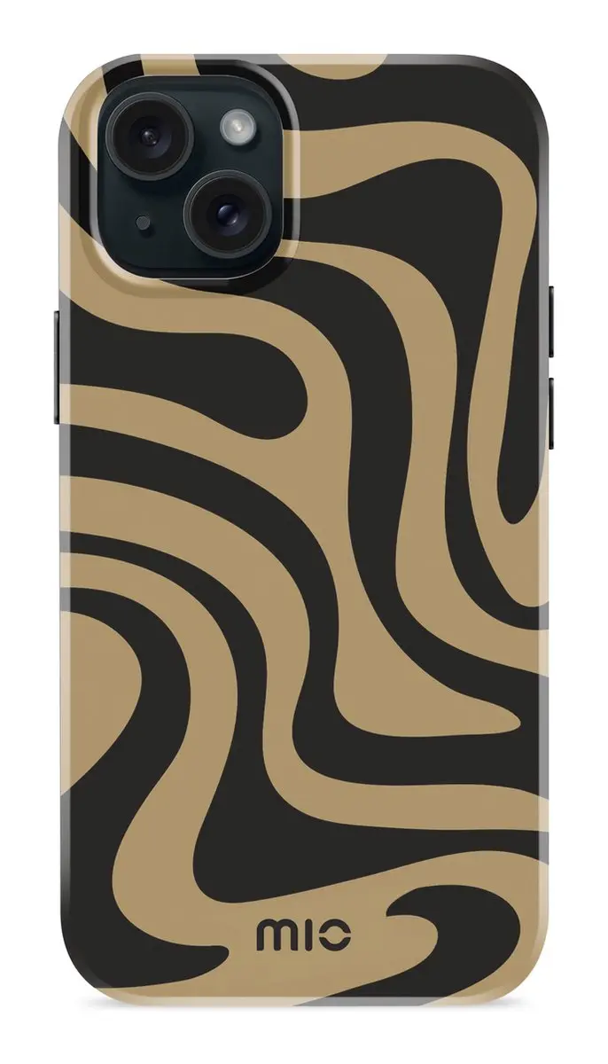 Mio MagSafe iPhone 15 Plus Hoesje - Bruin Print